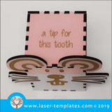 Shon New 3mm 3D Kids Tooth Fairy - Mouse Box - English Laser cut template for 3mm 3D Kids Tooth Fairy - Mouse Box - English