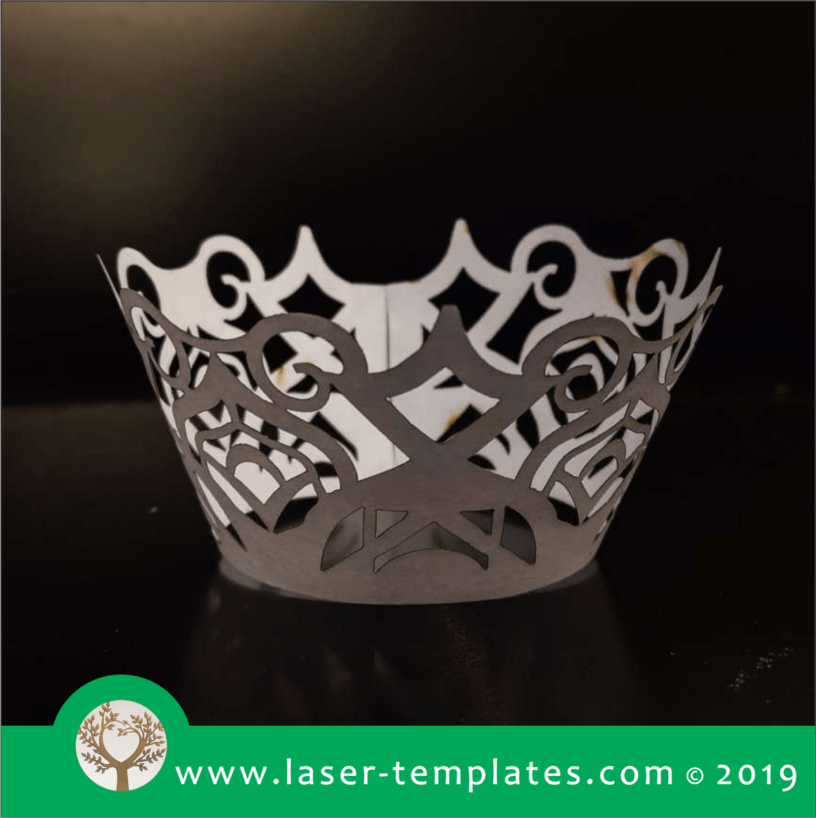 Laser Cut template for Cupcake wrapper Pattern Laser Ready Templates