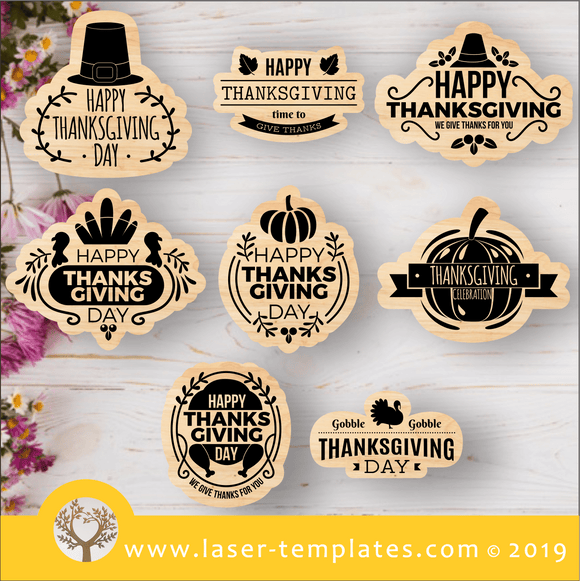 Shon New Thanks Giving Tags x8 Pack 2 Laser cut template for Thanks Giving Tags x8 Pack 2