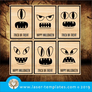 Store New Halloween Tags x6 pack 1 Laser cut template for Halloween Tags x6 pack 1